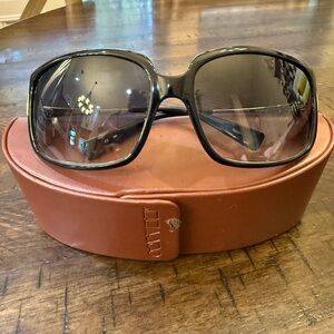 Oliver Peoples Black and Brown Sunglasses with Gradient Lenses